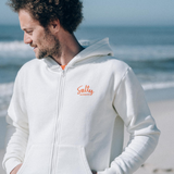 Zip Hood SALTY FISH Crème-Weiß