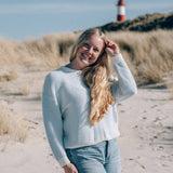 Ose Strick Weiß-Hellblau