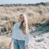 Ose Strick Weiß-Hellblau