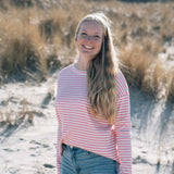 Longsleeve Strimel Weiß-Pink