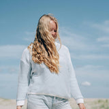 Ose Strick Weiß-Hellblau