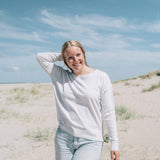Longsleeve Strimel Weiß-Lavendel