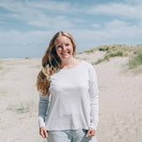 Longsleeve Strimel Weiß-Lavendel