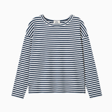 Longsleeve Strimel Weiß-Marine