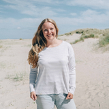 Longsleeve Strimel Weiß-Lavendel