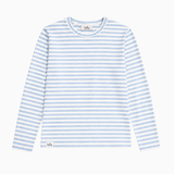 Longsleeve Strimel Weiß-Meeresblau